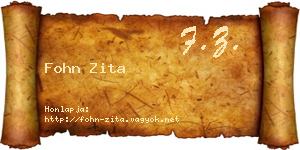 Fohn Zita névjegykártya