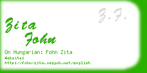 zita fohn business card